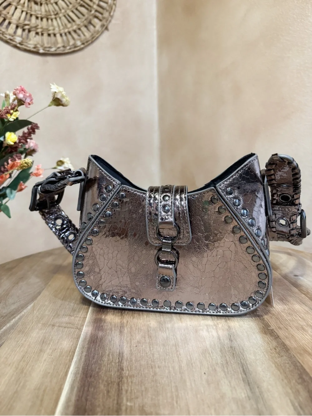 Silence + Noise Devon Studded Shoulder Bag